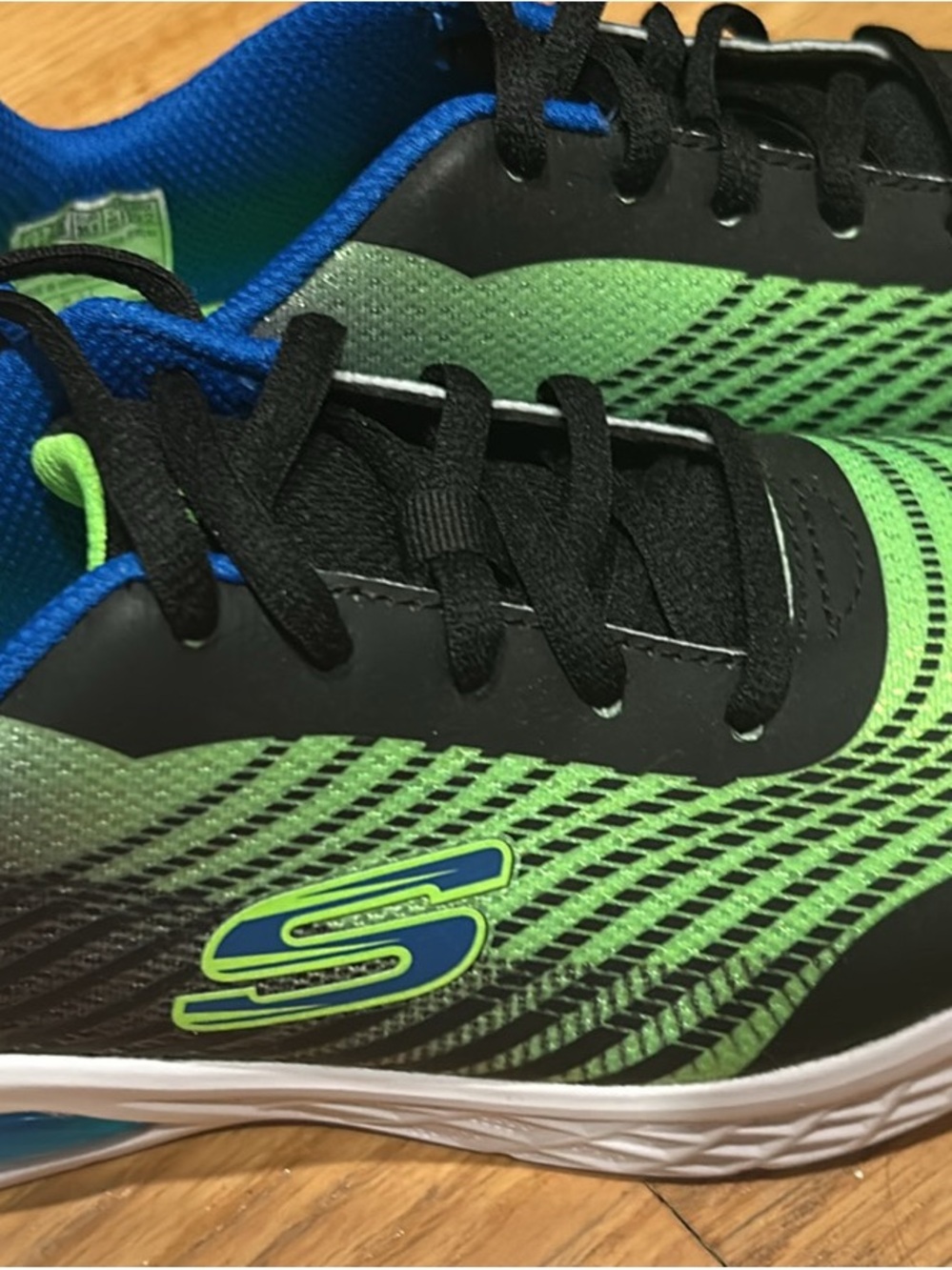 Skechers Black and Green Kids' Athletic Sneakers